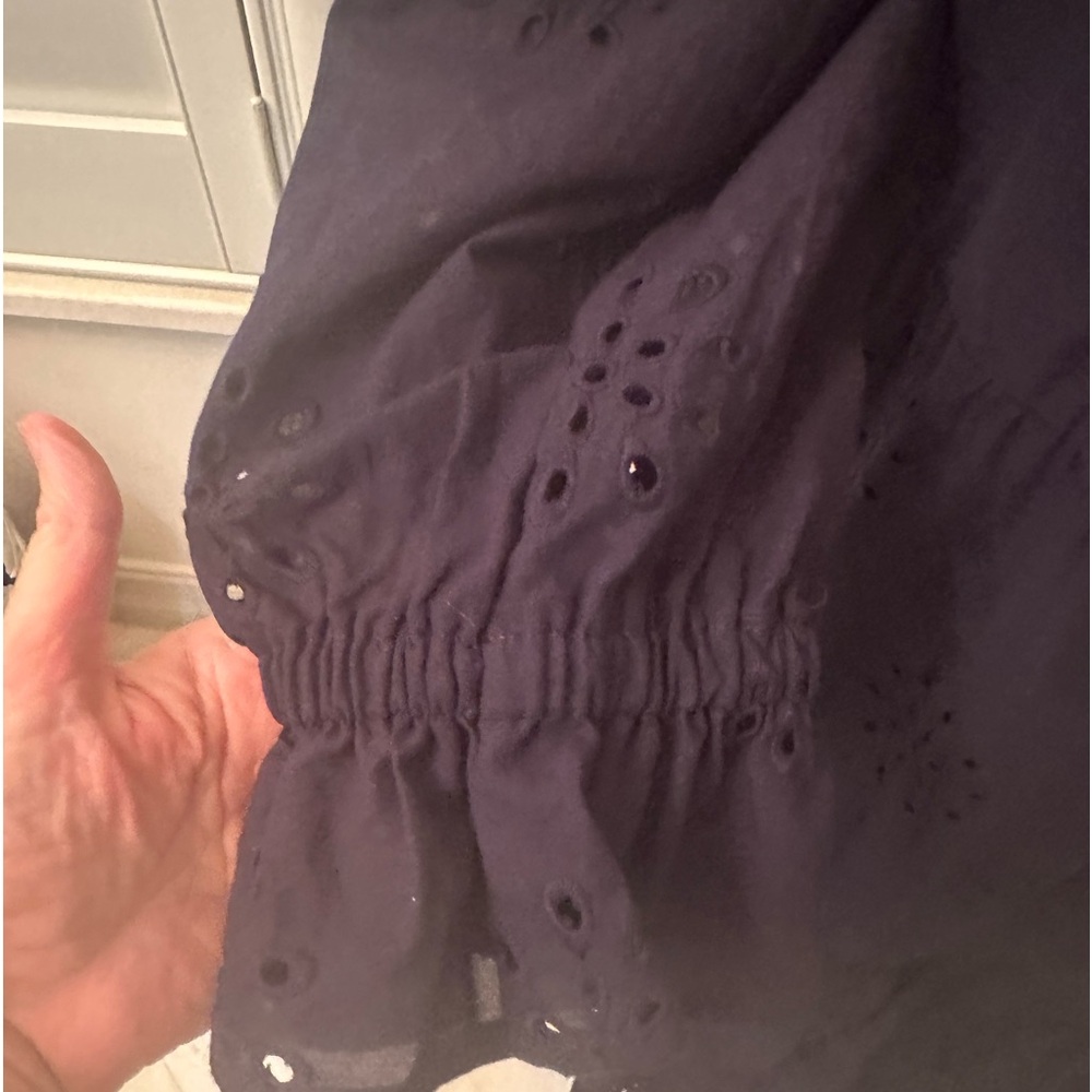 Chicos navy blue eyelet midi dress size 3(16) NWT - Picture 7 of 11